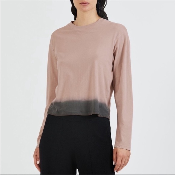 ATM Quartz Pink Flint Ombre Dip Dye Long Sleeve Shirt - Picture 1 of 6